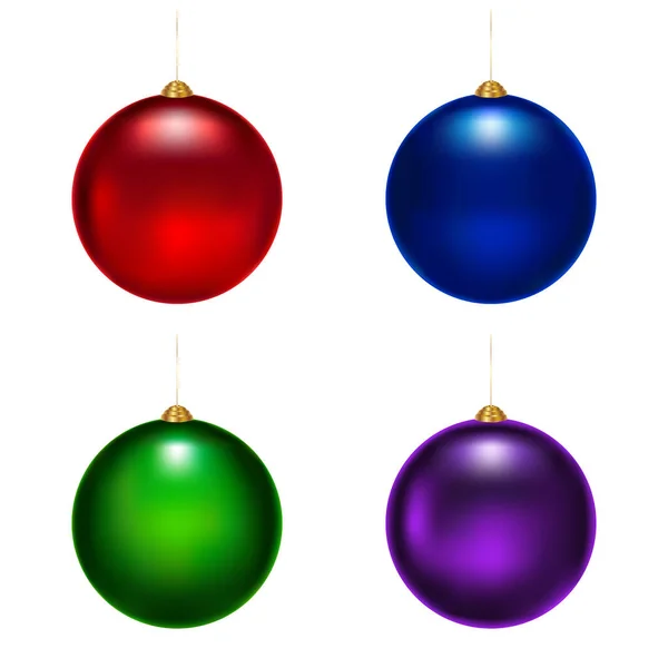 Uppsättning Glas Christmas Bollar — Stock vektor