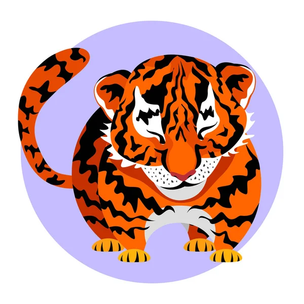 Small Stylized Tiger Cub Vector — Stock Vector