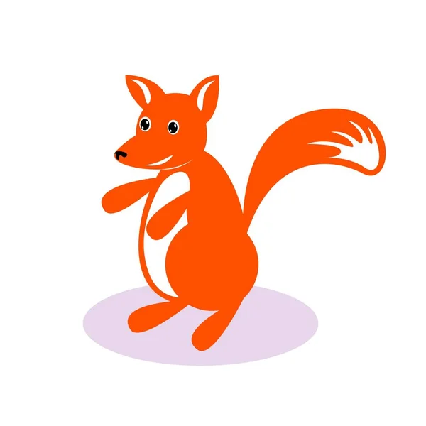 Στυλιζαρισμένη Πορτοκαλί Αλεπού Χαρακτήρας Κινουμένων Σχεδίων — Διανυσματικό Αρχείο