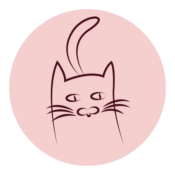 Стилизованная Кошка Рисунок Линии Логотип — стоковый вектор
