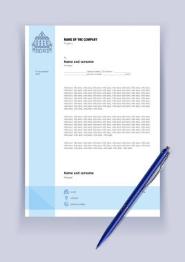 Modelleme. Var olmayan bir belge. Bilgileri kağıda dök. Resmi mektup. Şirket tarzı. Kalemle belge. 