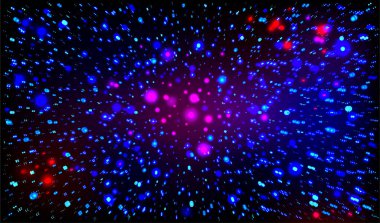 Yıldızlı gökyüzü. Gece gökyüzünün soyutlanması. Mavi ve pembe parlıyor