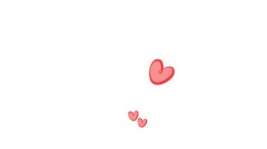 Uçan kalpler beyaz arka planda 