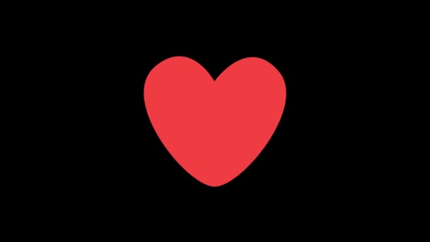 Stilisiertes Pulsierendes Herz Auf Schwarzem Hintergrund — Stockvideo