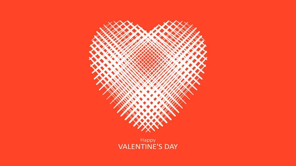 Coração Sobre Fundo Vermelho Parabens Feliz Dia Dos Namorados — Fotografia de Stock