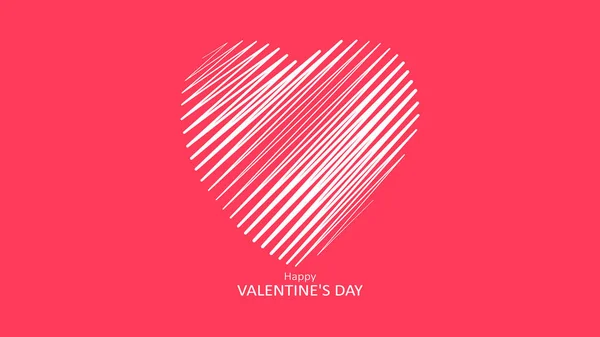 Серце Рожевому Фоні Поздравляю Днем Святого Валентина — стоковий вектор