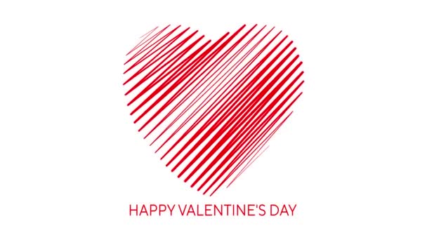 Coração Batendo Fundo Branco Feliz Dia Dos Namorados — Vídeo de Stock