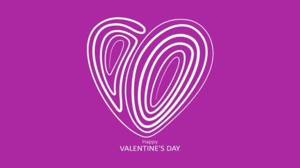 Bijące Serce Fioletowym Tle Szczęśliwych Walentynek — Wideo stockowe