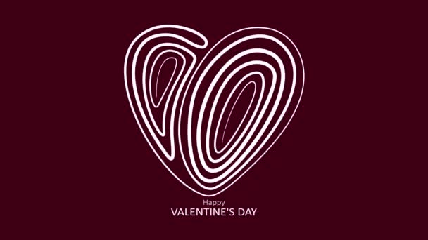 Beating Heart Dark Red Background Happy Valentine Day — Stock Video