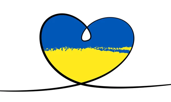 Disposition Hjärta Med Ukraina Flagga — Stock vektor