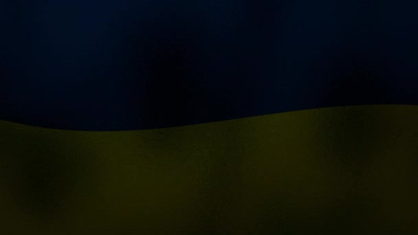 Karanlık Bir Arka Planda Titreyen Ukrayna Bayrağı — Stok video