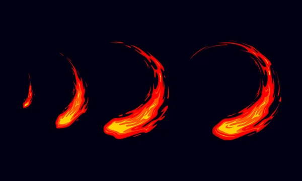 Спрайт Лист Огонь Меч Атаки Огонь Удар Пламя Круга Анимация — стоковый вектор