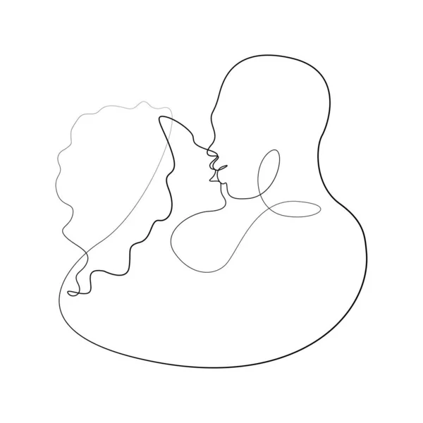 Изображение Афроамериканской Пары Целующейся Поцелуй Векторная Иллюстрация Белом Фоне — стоковый вектор