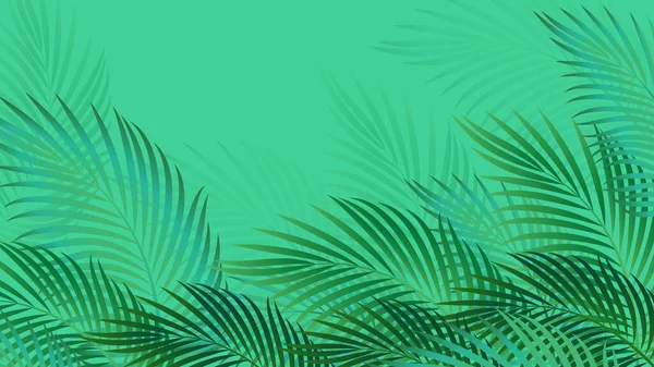 Tropische Achtergrond Met Gestileerde Palmbladeren Vector Groene Plant Achtergrond Achtergrond — Stockvector