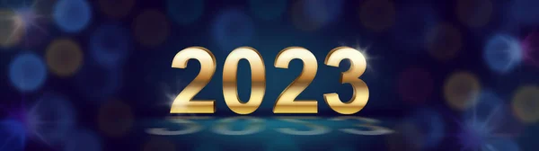 Nowy Rok 2023 Tło Kartka Okolicznościowa Noworoczny Sztandar Nagłówek Strony — Zdjęcie stockowe