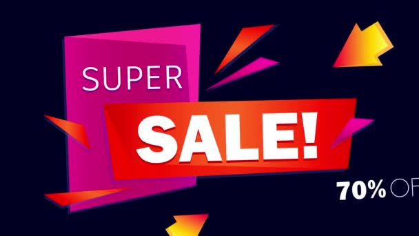 Super Sale Animated Video Sale Offer Purchases Discounted Price Business — Stock Video