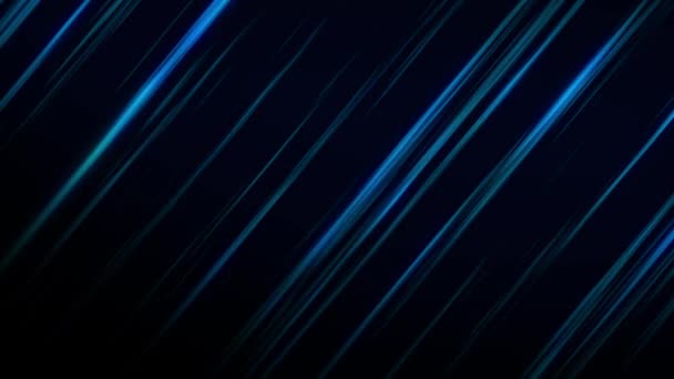 Abstract Blue Oblique Lines Glow Black Background Background Your Business — Vídeo de Stock