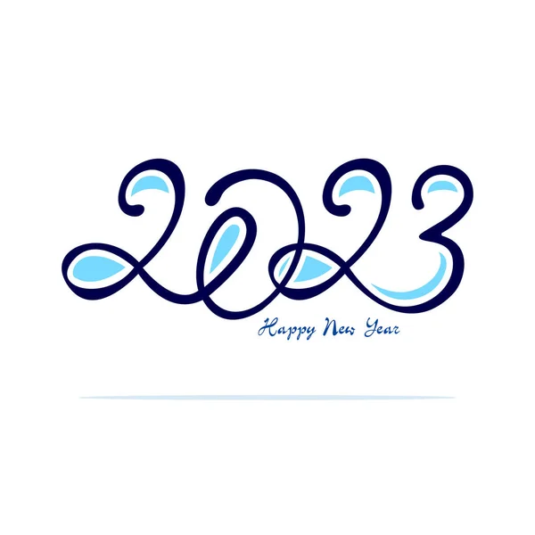 Vector Modern Minimalistic Happy New Year 2023 Greeting Card Basic — Stock Vector