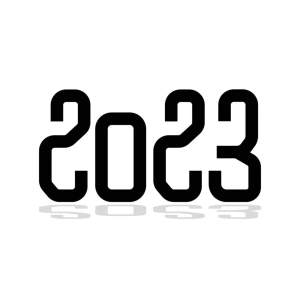 Vector Nowoczesny Minimalistyczny Szczęśliwego Nowego Roku 2023 Kartka Życzeniami Podstawowymi — Wektor stockowy
