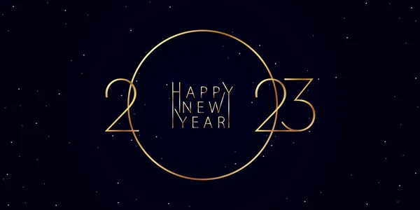 2023 Ευτυχισμένο Νέο Έτος Σχεδιασμού Φόντου Χρυσή Επιγραφή 2023 Και — Διανυσματικό Αρχείο