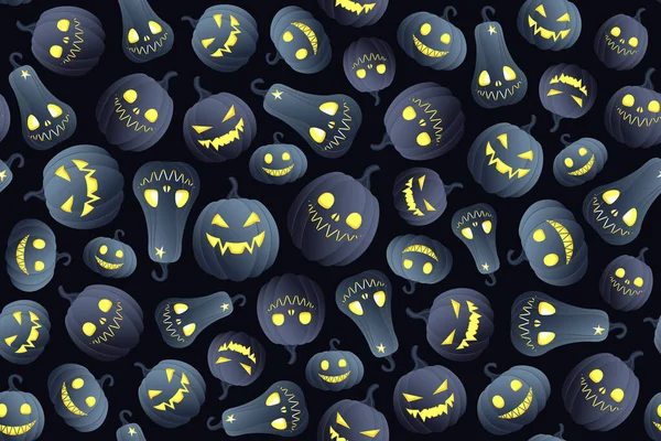 Fond Sans Couture Pour Halloween Différentes Citrouilles Avec Des Visages — Image vectorielle