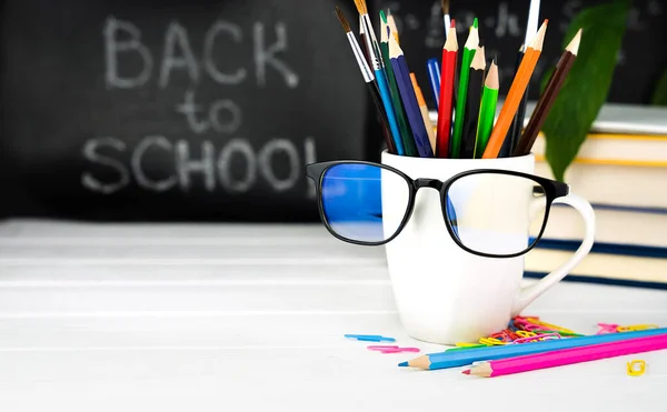 Creative idea for Teacher\'s Day. Day of knowledge and education. Back to school. Close-up. Copy space. Selective focus.