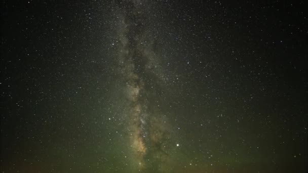 Vía Láctea Protagoniza Cielo Nocturno Video Lapso Tiempo Del Paisaje — Vídeo de stock