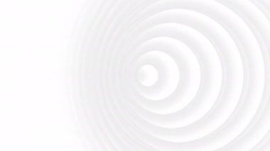 Soyut beyaz daire, düzgün eğimli radyal bulanıklığı olan kusursuz döngü hareket arkaplanı. Modern lüks şablon duvar kağıdı. Video 3d animasyon Ultra HD 4K