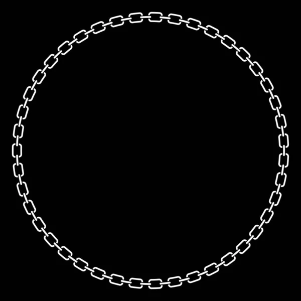 Абстрактная Круглая Рама Черные Рамки Круга Цепями Узоры Изолированы Черном — стоковый вектор