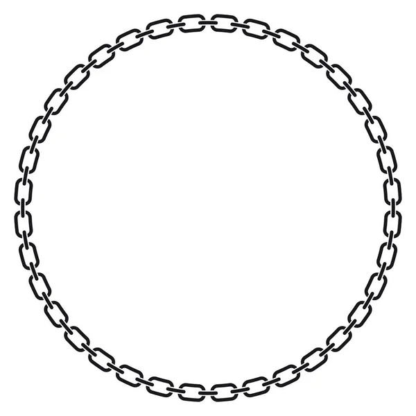 Abstrakt Kedjeram Svart Cirkel Ramar Med Kedjor Mönster Isolerad Vit — Stock vektor