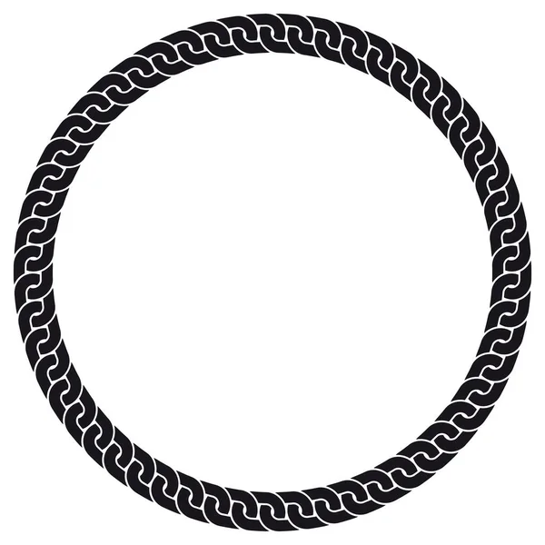 Chaîne Abstraite Cadre Rond Cadres Cercle Noir Avec Des Motifs — Image vectorielle