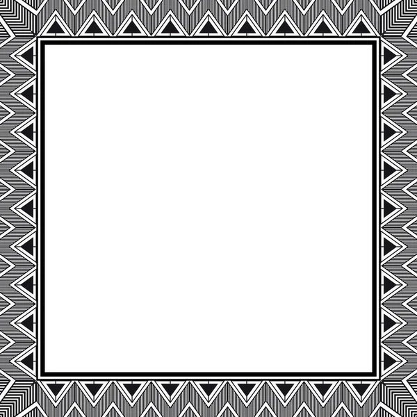 Abstract Aztec Frame Black Square Frames Tribal Patterns Vector Illustration — Stock Vector