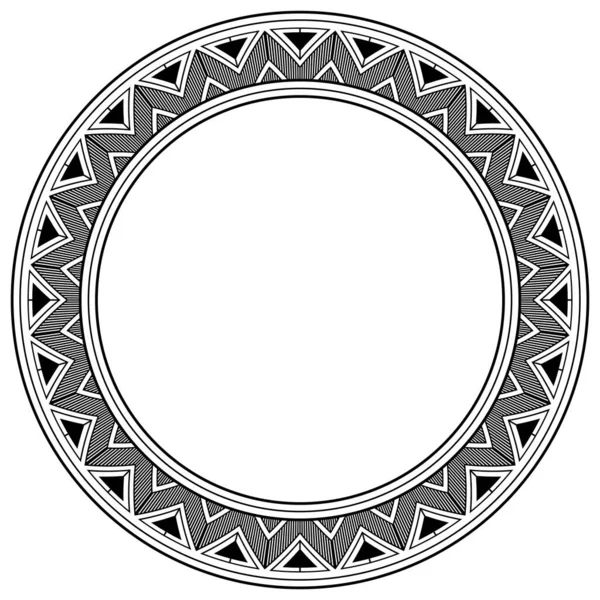 Αφηρημένη Αζτέκων Πλαίσιο Μαύρος Κύκλος Φυλετικά Μοτίβα Εικονογράφηση Διανύσματος Υπόδειγμα — Διανυσματικό Αρχείο