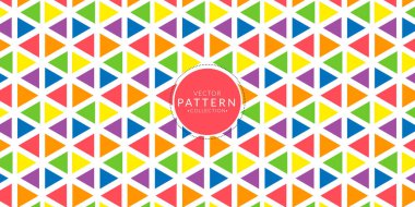 Soyut renkli geometrik arkaplan. Çok renkli üçgenli kusursuz desen. 