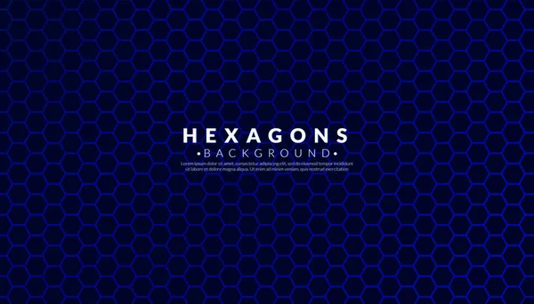 Abstract Blue Hexagon Pattern Modern Honeycomb Background Cyberpunk Geometric Concept — Stock Vector