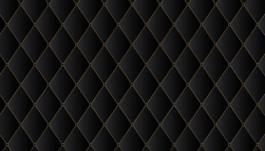 Düzgün eğimli radyal bulanıklığı olan soyut siyah kare desenli arkaplan. Modern lüks elmas şekilli altın renkli şablon duvar kağıdı. 