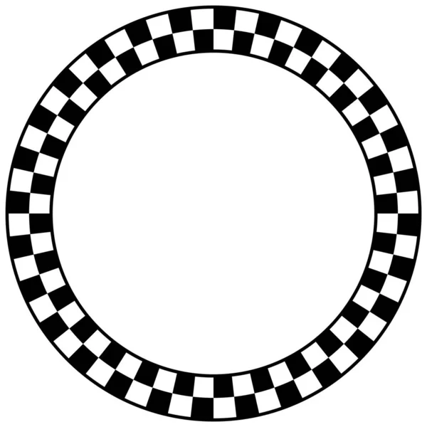 Abstract Checkered Frame Circle Frames Chess Patterns Isolated Black Background — Stock Photo, Image