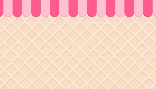 Ice Cream Shop Background Sweet Dessert Wafer Pattern Space Your — ストックベクタ