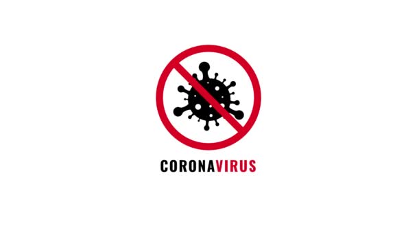 Stoppa Coronavirus Tecknet Animation Skyddar Mot Infektion Resolution — Stockvideo