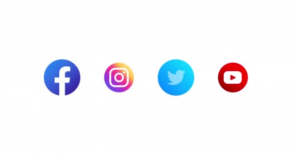 Social Media Logo Compilation Animation Social Network Logo Media Sosial — Stok Video