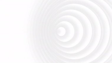 Soyut beyaz daire, düzgün eğimli radyal bulanıklığı olan kusursuz döngü hareket arkaplanı. Modern lüks şablon duvar kağıdı. Video 3d animasyon Ultra HD 4K