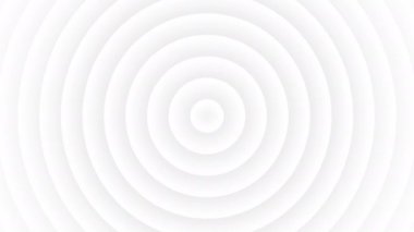 Soyut beyaz ve gri dairesel desenli arka plan, düzgün eğimli radyal bulanıklık. Modern lüks şablon duvar kağıdı. Video 3d animasyon Ultra HD 4K