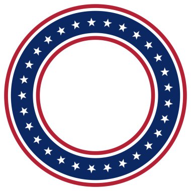 Yuvarlak çerçeveli Amerikan bayrağı. Bağımsızlık Günü ABD konsepti. Vektör İllüstrasyonu.