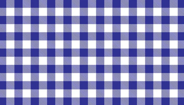 Mavi masa örtüsü desenli arka plan. Klasik ekose kumaş dokusu. Yiyecek ve içecek konsepti. Vektör illüstrasyonu.