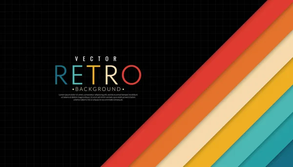 Vintage 70Er Streifen Farbenfroher Regenbogen Abstrakter Retro Linienhintergrund Vektorillustration Farbtapete — Stockvektor