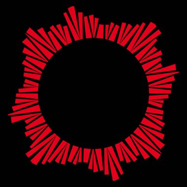 Soyut kırmızı kabile şekli yuvarlak çerçeve. Vektör illüstrasyonu.