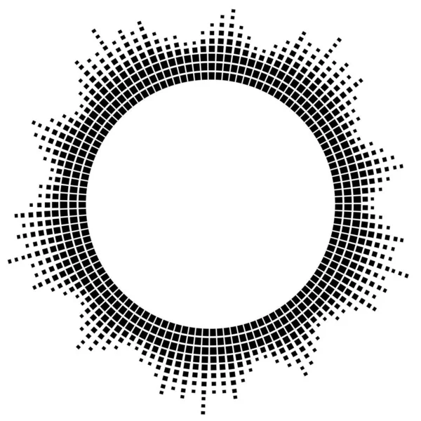 Музика Кругла Рамка Кругла Звукова Хвильова Рамка Еквалайзерними Точковими Візерунками — стоковий вектор