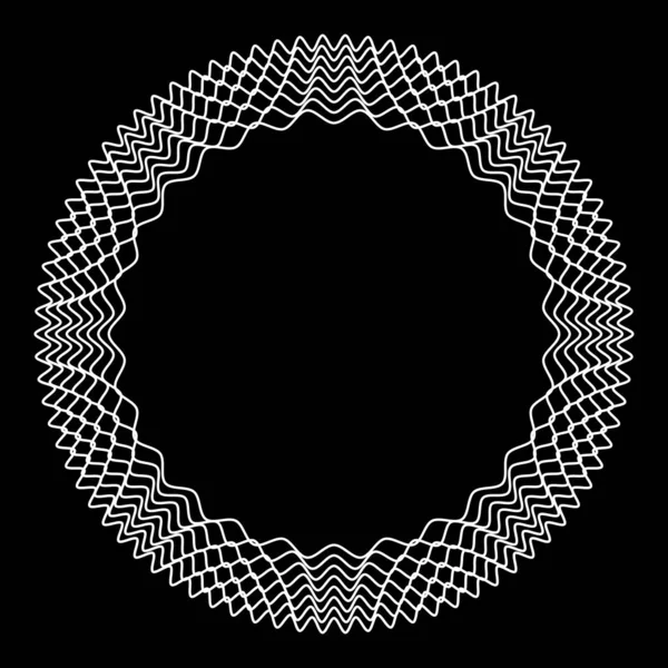 Cadre Rond Musique Abstraite Égaliseur Circulaire Avec Motifs Ondes Sonores — Image vectorielle