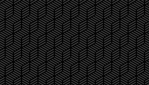 Cube Line Seamless Pattern Background Abstract Black Hexagon Honeycomb Wallpaper — Stockvektor