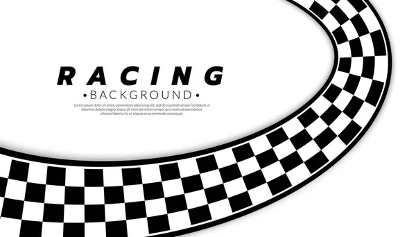 Abstract Racing White Background Checkered Curve Flag Success Concept Finish — Stock Vector